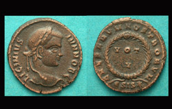 Licinius II, Siscia, Five Year Vow Issue, Remarkable Portrait!